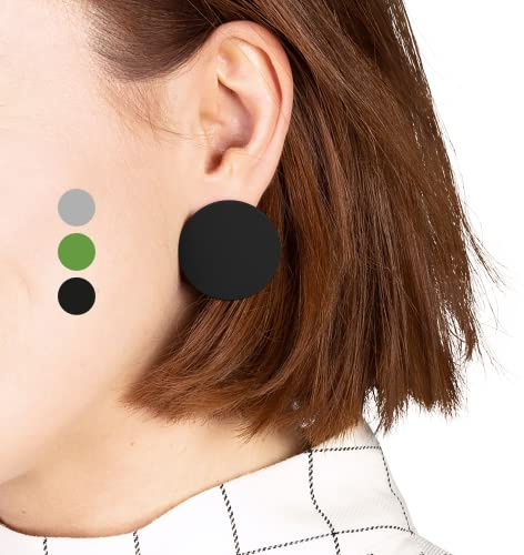 Große Statement Ohrringe rund | Flache Ohrstecker | Geometrischer Modeschmuck | nachhaltig & handgemacht | Ø 30mm