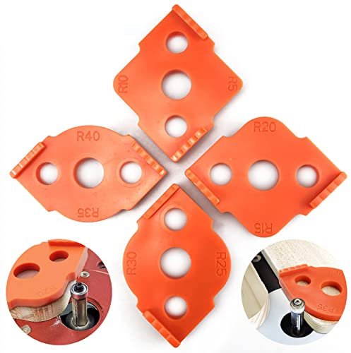 4pcs Radius Jig Router Templates Frässchablonen für Oberfräse Frässchablone Runde Ecken Oberfräse Schablone für Handkantentrimmer Graviermaschine Holzbearbeitungswerkzeug R(5 10 15 20 25 30 35 40)
