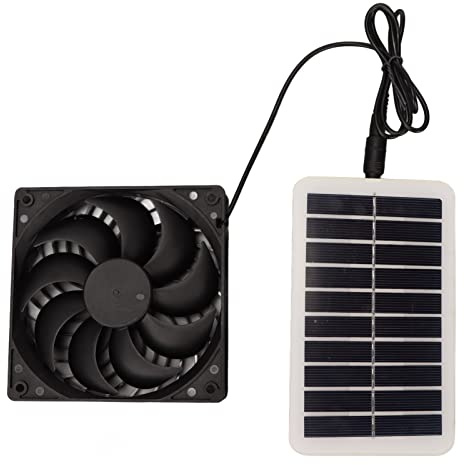 Ventilateur D'extraction à Panneau Solaire, Extracteur D'air Portable à énergie Solaire 3W pour Serre, Poulailler, Abri de Jardin, Garage, Grenier