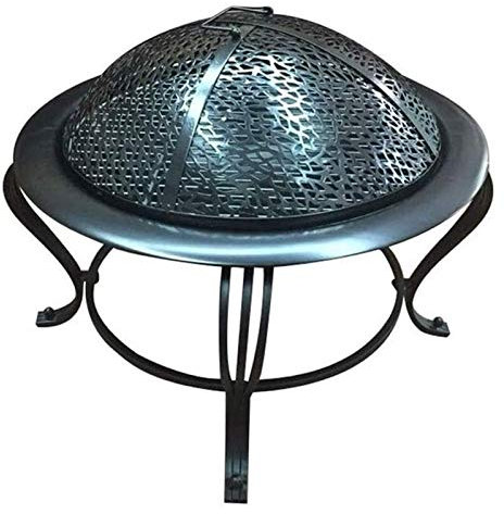 ZAANU Feuerstellen, Feuerstelle für den Außenbereich, Terrassenfeuer, Stahl-BBQ-Grill, Feuerstelle mit Mesh-Funkenschutzabdeckung