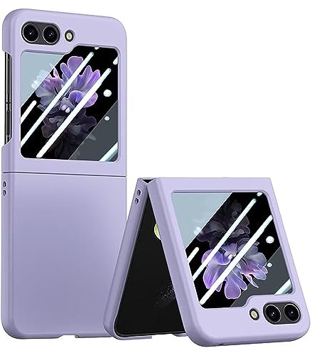 Topme Coque de téléphone Hard Skin pour Samsung Galaxy Z Flip5 / Samsung Galaxy Flip 5 2023 6.7, Manchon de Protection Antichoc en Polycarbonate - Violet Clair