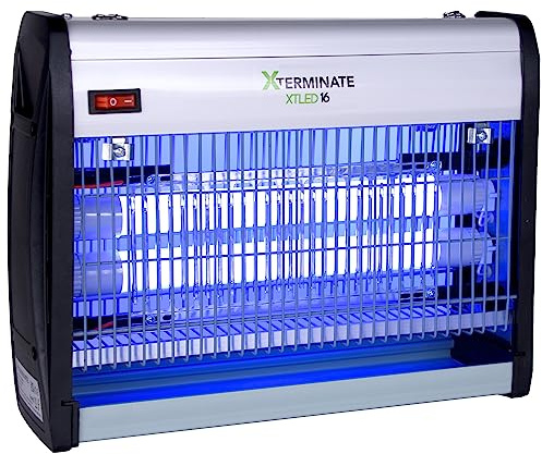 Xterminate Indoor Insect Fly Killer Zapper – LED Low Energy Attracting UV Light Electric – Kills Flying Insects, Flies, Bug, Wasp, Moths, Mosquito - Commercial for Kitchen, Cafe or Home (16W)