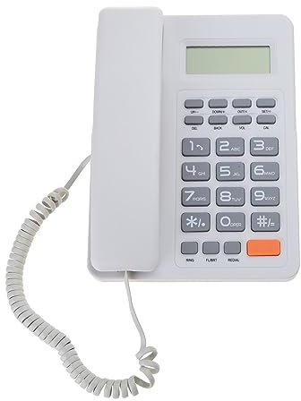 Yisawroy VTC-500 Telefono fisso con cavo con pulsante vivavoce e musica in attesa, perfetto per casa, hotel e ufficio, allarme impostazione telefono