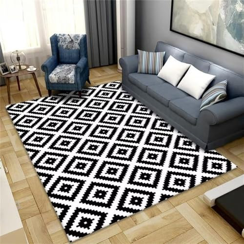 RUGMRZ Teppich Modern Sicher und formaldehydfrei bettumrandung Schlafzimmer schwarz Haus Dekoration modern Teppich büro deko Teppich modern kinderteppiche mädchen50x80CM
