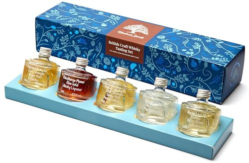 Kindred Spirits Premium Whisky Tasting Gift Set (5 x 40ml) ❘ Whisky Miniatures Tasting Gift Set, a Mix Of Blended & Single Malt Whiskys from Small Batch Distillers, Presented in a Gift Box