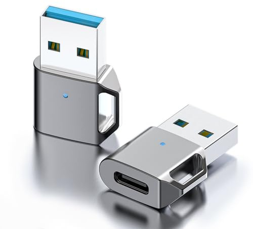 HATMINI Adaptador USB a USB C 3.1 de Transferencia Rápida, Aleación de Zinc para MacBook, iPad, Computadora, Portátiles, Proyector, Cargadores