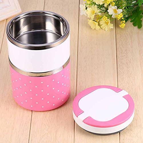 Changor Térmica, Aislamiento de 2 Capas de Acero Inoxidable Rosa Lonchera Portátil con Sellado Contenedor de Alimentos Caliente para Viajes Al Aire Libre Picnic para