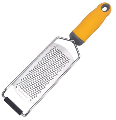 Professional Cheese Graters for Kitchen Stainless Steel Handheld, Metal Lemon Zester Grater With Handle For Cheese, Chocolate, Spices, Kitchen Gadgets And Tools, Soft Grip Handle (Yellow)
