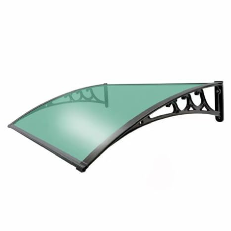 Türdach Pultbogenvordach mit Hardware,Sonnenschutz,Regenschutz Pultvordach Vordach für Haustür,Pultbogenvordach aus 2.5 Mm Polycarbonat,Breite Optional 60/80/100/120/150 cm (60x600cm/24 x236)