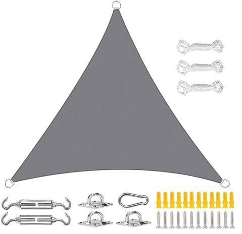 LAMEDOAT Vela Ombreggiante a Vela Triangolare 2x2x2M, Vela Ombreggiante da Giardino, Protezione dal Sole E dai Raggi UV, Resistente agli Agenti Atmosferici, per Esterno/Terrazza/Giardino (Colore : Gr