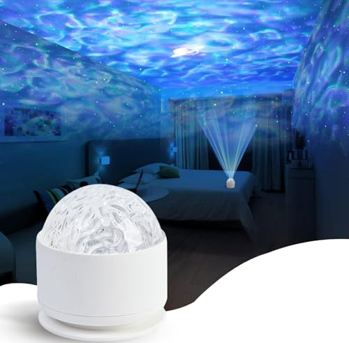 Calming Sensory Lights, Sensory Toys for Kids with Autism, Ocean Light Projector with 15 Color Patterns, Light Projects Water Ripple Effects onto Walls and Ceilings, Autism Toy,for Children and Adults