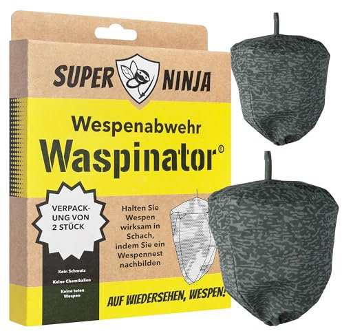 Waspinator Nido di Vespe - 2 Pezzi, Repellente Anti Vespe e Calabroni, Finto Nido di Vespe da Appendere Dissuasore Impermeabile Resistente agli Strappi per Esterni