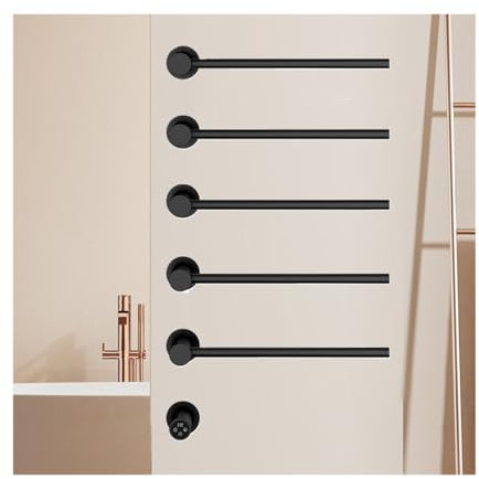 WRJAHCG Scaldasalviette Elettrico per Spa Nail Salon Barber E Hot Shaving,Termoarredo Bagno da Parete,Porta Asciugamani da Bagno,Nero,05 Rods