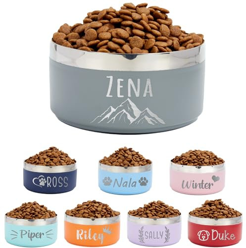 Personalisierte Hundenäpfe - 20 oz/29 oz Edelstahl-Wassernäpfe für Haustiere mit Namen, gravierter Futternapf für Welpen, Hunde und Katzen, leicht zu reinigender Hundefutternapf C