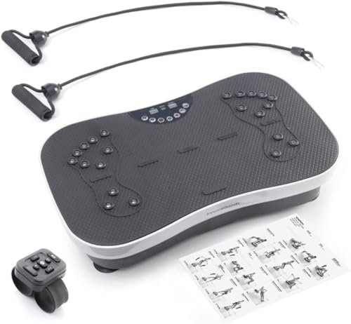 CELLUSTOP - Plateforme Vibrante Oscillante - Plateforme Fitness - 99 Niveaux d’Intensité - Sport Maison - Acupression - Télécommande Bracelet + Elastiques + Guide d'Exercices - 200 W