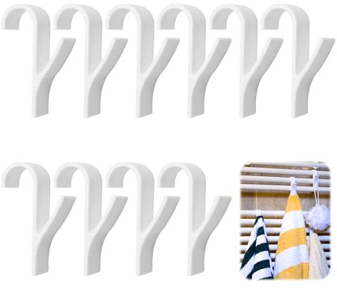10 PCS Ganci per Termoarredo Bagno, Ganci Termoarredo Bagno, Robusti per Appendere Asciugamani, Accappatoi e Vestiti, Salvaspazio, Facili da Installare, Compatibili con Termosifoni fino a 2,5 cm