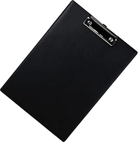 Tableau à Pinces A4 Noir en Plastique, Lot de 2, Léger et Portable
