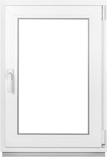 Framex - Finestra in plastica di alta qualità, colore bianco opaco, larghezza x altezza: 400 x 570 mm, larghezza x altezza: 40 x 57 cm, con doppio vetro DIN destro, funzione girevole