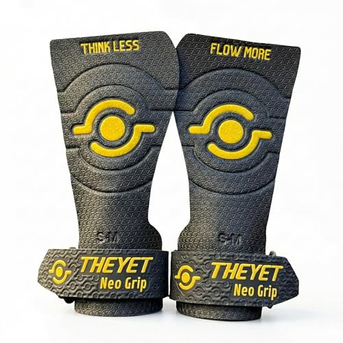 Theyet Maniques Crossfit sans Magnésie et sans Trous | Grips Unisexes pour Tractions, Anneaux et Calisthénie | Adhérence Extrême sur Tout Type de Barres | Poignets Offerts