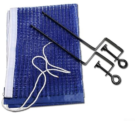 babominimer Tischtennis-Ersatznetz- und Pfostenklemmenständer-Set, kompatibel mit Tischtennisplatten, langlebige Legierung und Stoffnetz, verstellbare Länge 180 cm mit stabiler Klemme