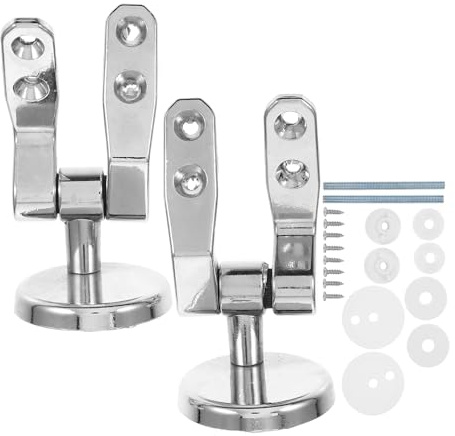OUNONA Set di Cerniere di Ricambio per Sedili Wc in Lega di Zinco con Chiusura Ammortizzata Bulloni e Viti per Sostituzione Coperchi Wc Accessori per Bagno con Montaggio Facile e