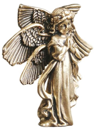 Alipis Vintage Engelsfigur Aus Messing – Kreative Amor-Form Messingskulptur Als Schreibtischdekoration FüR Zuhause Und BüRo Mini Retro Deko Engel Figur Geschenk