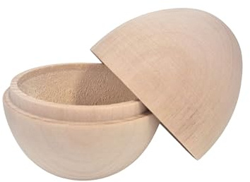 Wooden World - Träägg som öppnas, stabilt och hållbart - för gör-det-själv - 7 x 5,8 cm