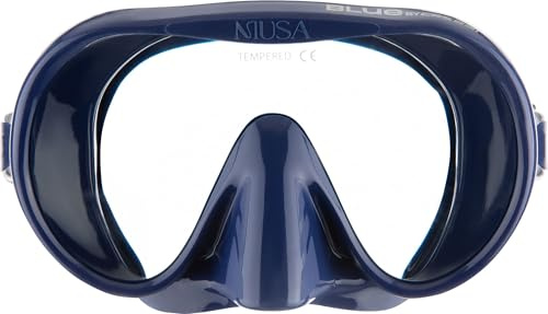CRESSI Desde 1946 - Musa Máscara de Buceo sin Marco para Adultos - Lente Monovidrio de Amplia Visión - Bajo Volumen Interno - Silicona Pura Suave - Azul - Talla Única Unisex - Diseñada en Italia
