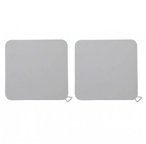 Tappo Doccia Anti Odore 2 Pezzi, Coperchio Sifone per Pavimento Quadrato in Silicone Flessibile Grigio, Tappo di Scarico 20 x 20 cm Tagliabile con Impermeabile Perfetto per Piletta Doccia e Bagni