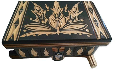 Nueva Hermosa Caja mágica, misteriosa Caja, Puzzle Caja, Caja Secreta, Hecha a Mano, casilla complicado, Caja de Madera Tallada, Juguete de Madera (Gris)