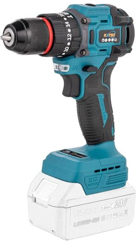 KATSU FIT-BAT 21V Taladro Percutor Inalámbrico Brushless, Motor sin Escobillas, Mini Taladro Atornillador con 10mm Portabrocas sin Llave, 2 Velocidad y luz LED, sin Batería (Solo Cuerpo)