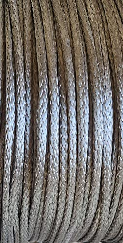 MarineNow Single Braid Synthetic Rope UHMWPE Choose Size/Length/Color(12 mm (1/2), 075 ft, Grey)