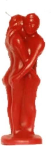 Vela Pareja Entrelazada Mediana Roja 18cm