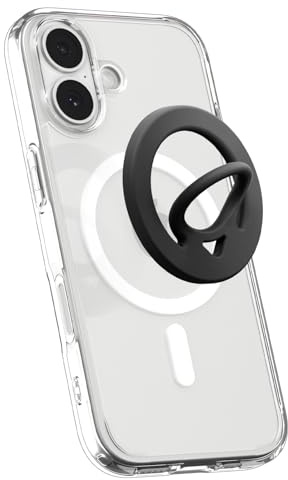 Spigen Dual Pop MagFit Mobiltelefonring Hållare för MagSafe, Mobiltelefonfingerhållare 【Flexibel & Kompatibel med MagSafe-tillbehör utan borttagning】, Ringhållare för iPhone 16 15 14 13 12 - Svart