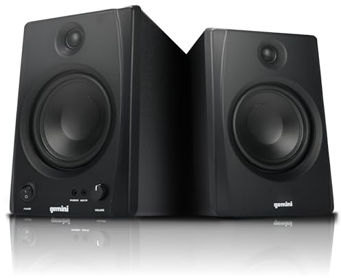 Gemini Sound SMX-5BT 5” Studio Monitor Speakers with Bluetooth - 200W Peak Power, TRS/RCA/Aux Inputs, Acoustic Tuning, Active/Passive Pair for Home Studio, DJ, and Music Production