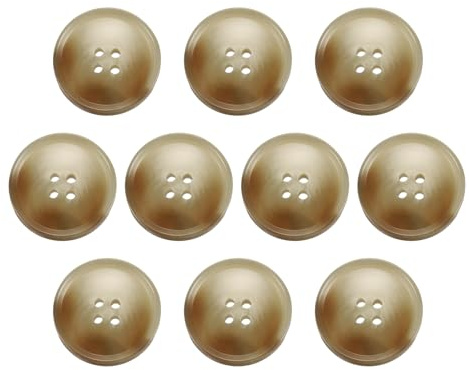 QUARKZMAN 10 stycken färgglada knappar, 28 mm, 4 hål, sy hartsknappar, pysselknappar, runda ersättningsknappar, knappar för kappa, skjortor, kläder, gör-det-själv, hantverk, dekoration, 7#beige