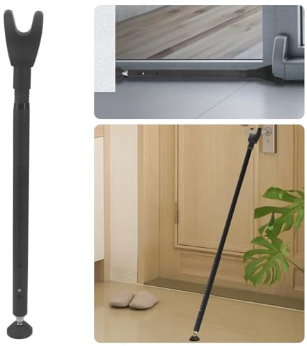 Barra de seguridad para puerta corrediza de cristal, barra de seguridad para puerta corrediza de apartamento, barra de seguridad (negro)