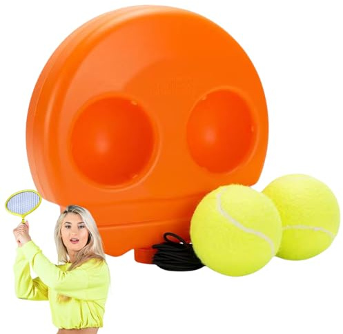 Krujecnt Allenatore Di Tennis Con Rimbalzo Per Esercizio Singolo,Feltro Di Lana Con Buon Rimbalzo | Portatile | per Attrezzatura di Allenamento adatti a Parchi Giochi, Giardini, Parchi, da Tennis e a