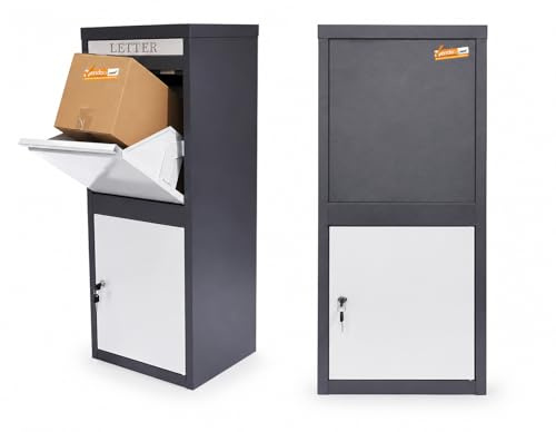 CASSETTA POSTALE PER PACCHI CON 4 APERTURE DI SICUREZZA ANTI INTRUSIONE E 2 APERTURE POSTERIORI