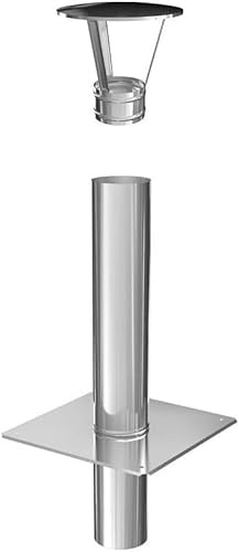 Schornsteinverlängerung Kaminverlängerung einwandig DN Ø 160 mm 0,5 m + Haube