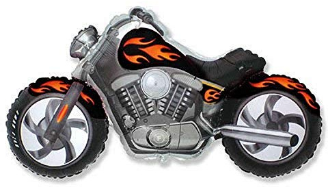 LA Balloons 901731-BLK Custom Motorcycle - Black Foil Balloon, 45, Black45, Pack of 1