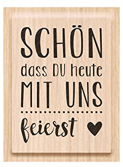 Knorr Prandell 211800512 Knorr prandell 211800512 Stempel aus Holz (Menü) Motivgröße 3 x 4,2 cm, Motiv: Schön, dass du heute mit uns feierst