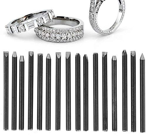 Cincel de Yunque de joyería de Metal, Molde de Sello de punzón de joyería, Kit de Equipo de cincel de Yunque para procesamiento de joyería Herramientas de Talla + Herramientas de Talla de(16 Piezas)