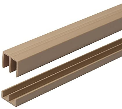 4 Ft. Long Beige Plastic Sliding Door Track Set for 1/4 Thick Panels (Pack of 1) by Outwater Plastics