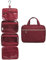 Kulturbeutel zum Aufhängen, LOVEVOOK wasserdichte Kulturtasche Damen Faltbare Waschtasche Kosmetiktasche Groß mit 360°Drehbare Haken, Rot