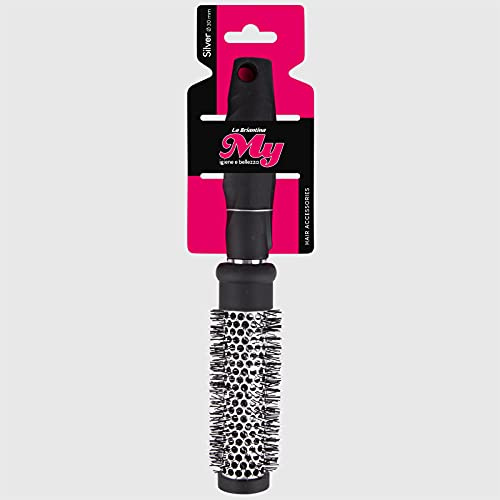 La Briantina Cepillo de pelo redondo de acción térmica, ideal para peinar a secador, diámetro 30 mm para cabello corto