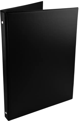 Netuno 1x Ringbuch DIN A4 Schwarz 4-Ringordner Akten-Ordner A4 2 cm Ringmappe Dokumentenordner Plastik Karton Büroordner Briefordner Pappordner für Büro Schule Zuhause office folder organiser