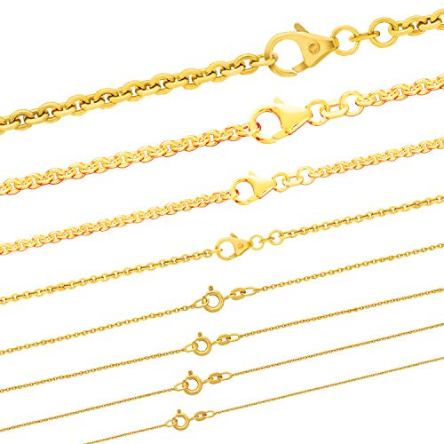 hoplo holzenplotz Ankerkette rund Halskette 585-14 Karat Gold Auswahl