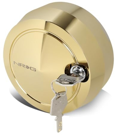 NRG Innovations NRG-SRK-201C-GD Steering Wheel Version 2 Quick Release Short Hub Adapter with Mounting Bolts, Quick Lock W/Free Spin Chrome Gold