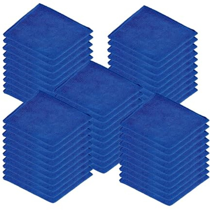Microfibre Cleaning Cloths, Pack of 50, Large, Dark Blue Super soft 40 x 40 cm